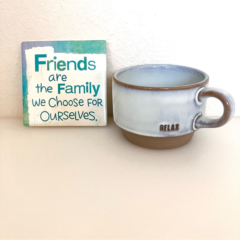 Stoneware Mug with Novelty Coaster